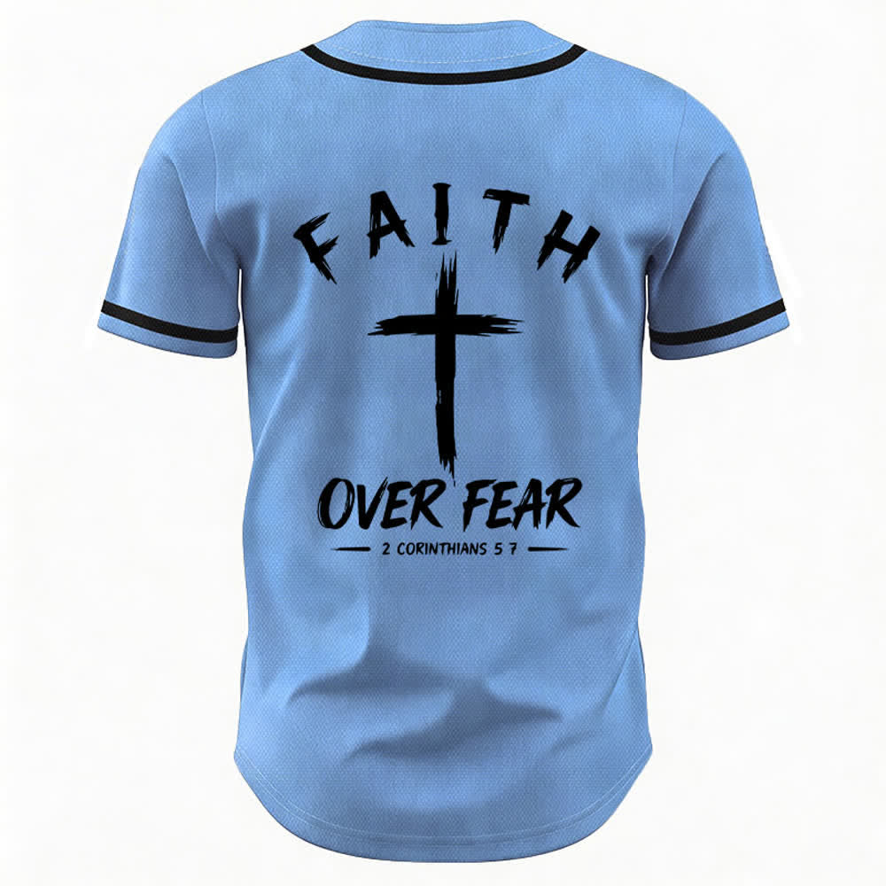 Christianartworkshop Faith Over Fear Contrast Trim Baseball Jersey - image 50