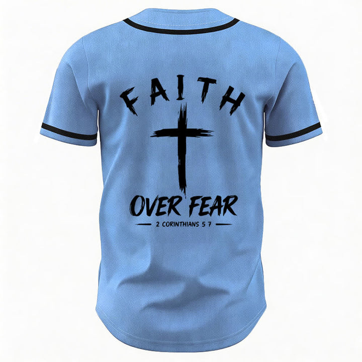 Christianartworkshop Faith Over Fear Contrast Trim Baseball Jersey - image 50