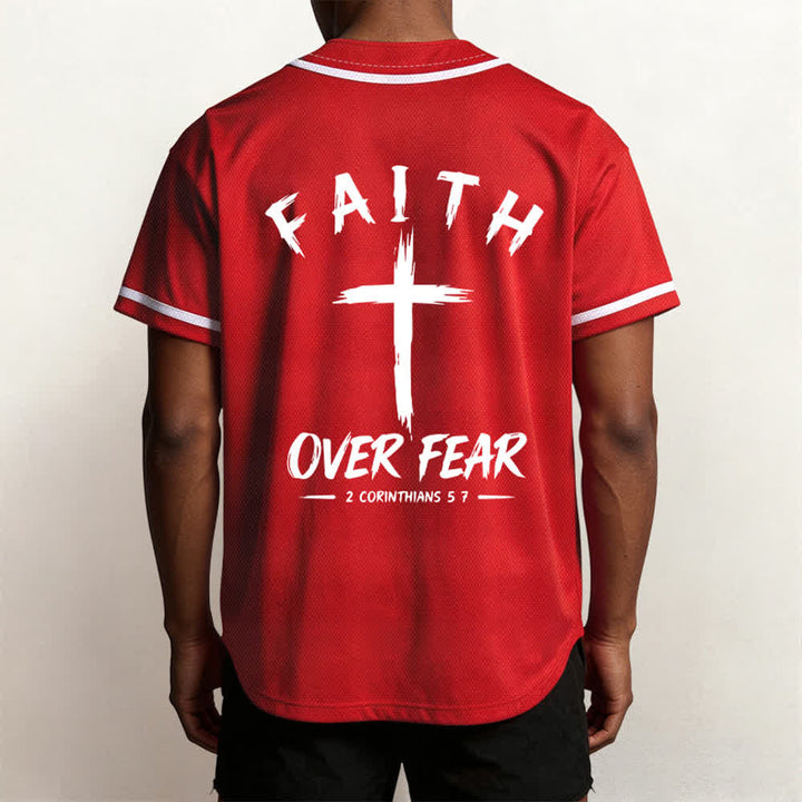 Christianartworkshop Faith Over Fear Contrast Trim Baseball Jersey - image 47