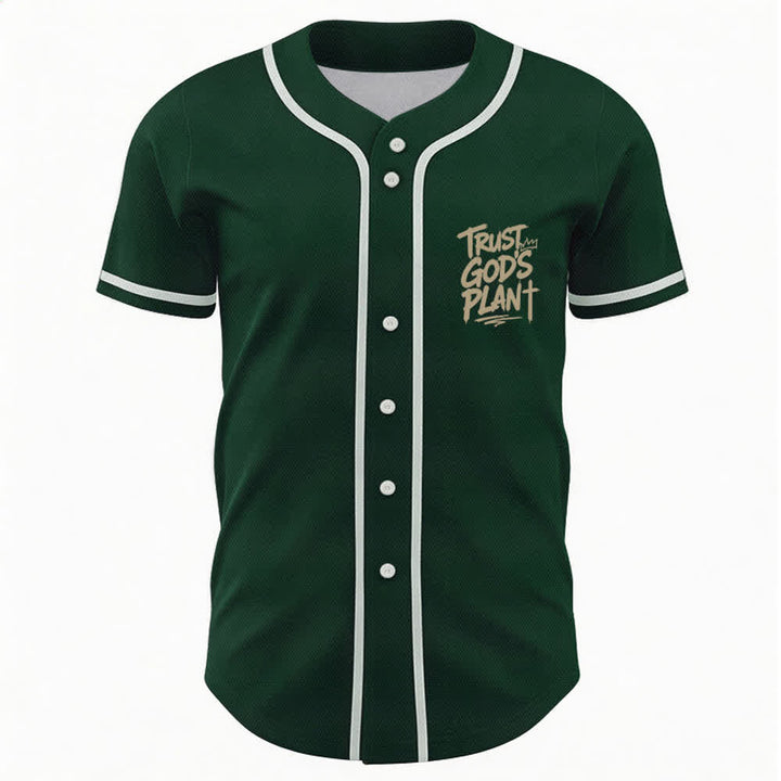 Christianartworkshop Trust God's Plan Button Up Baseball Jersey - image 16