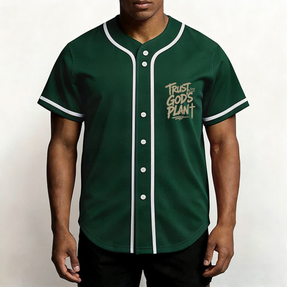 Christianartworkshop Trust God's Plan Mesh Button Up Baseball Jersey - image 20