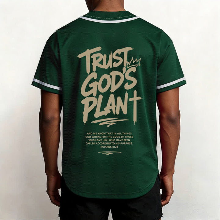 Christianartworkshop Trust God's Plan Button Up Baseball Jersey - image 19