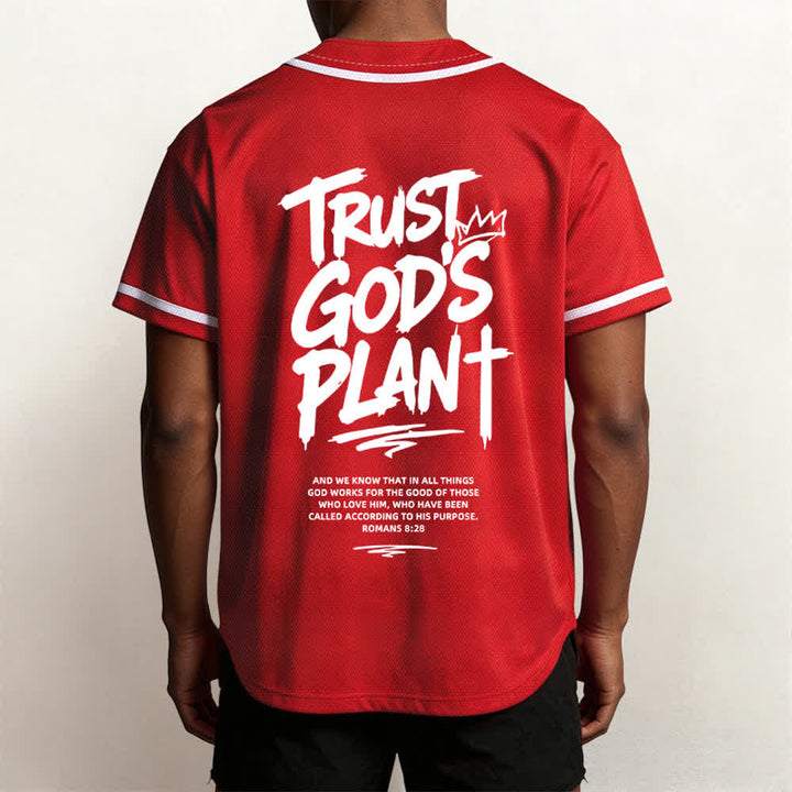 Christianartworkshop Trust God's Plan Button Up Baseball Jersey - image 47