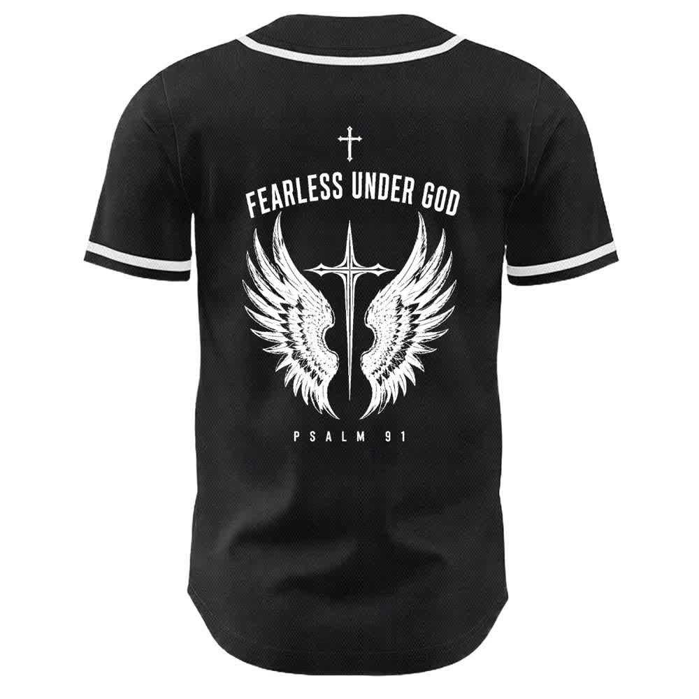 Christianartworkshop Psalm 91 Fearless Under God Baseball Jersey - image 1