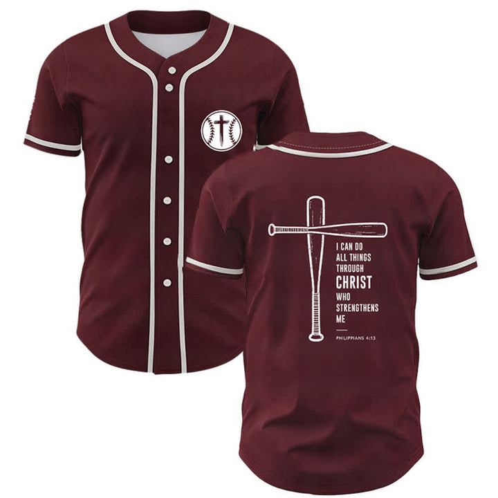 Christianartworkshop Black Mesh Verse Back Baseball Jersey - Wine - 5XL - image 14