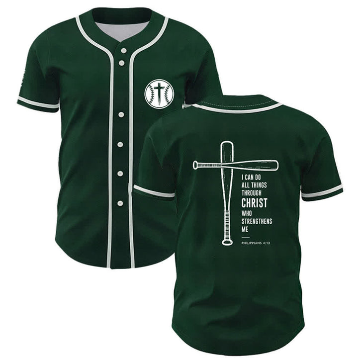 Christianartworkshop Black Mesh Verse Back Baseball Jersey - Green - 5XL - image 21