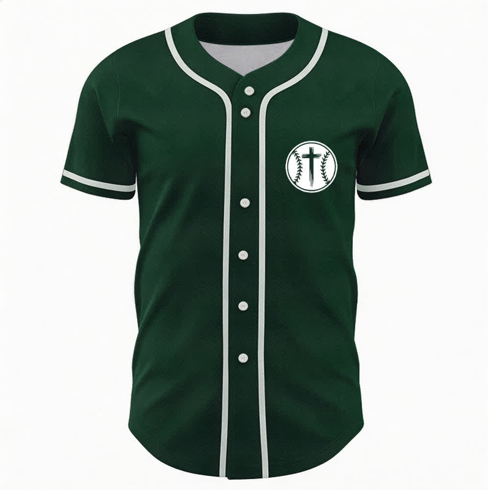 Christianartworkshop Black Mesh Verse Back Baseball Jersey - image 23