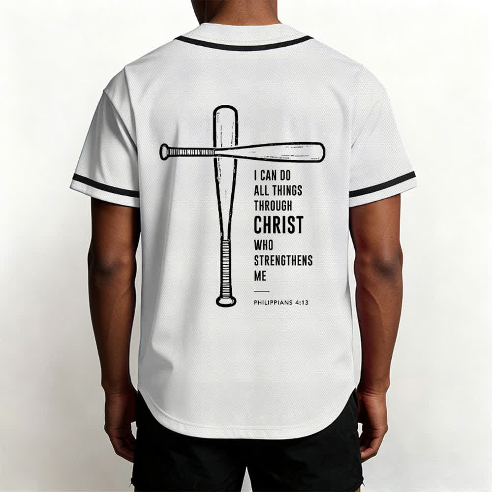 Christianartworkshop Black Mesh Verse Back Baseball Jersey - image 12