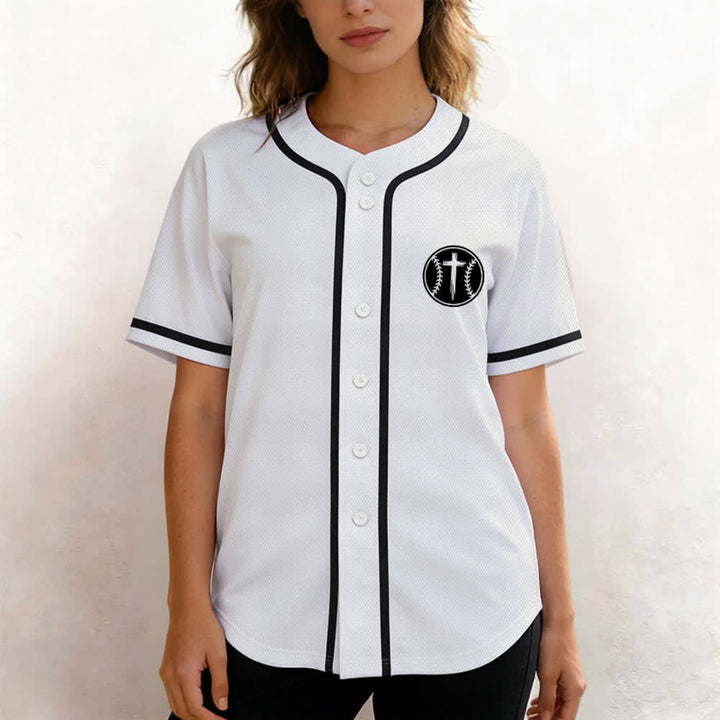 Christianartworkshop Black Mesh Verse Back Baseball Jersey - image 11