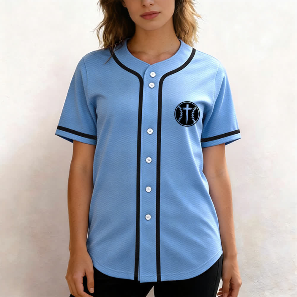 Christianartworkshop Black Mesh Verse Back Baseball Jersey - image 53