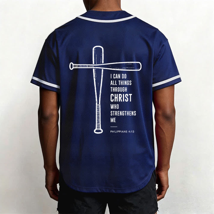 Christianartworkshop Black Mesh Verse Back Baseball Jersey - image 40