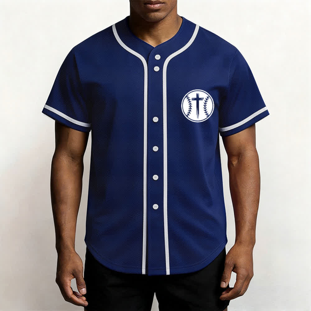 Christianartworkshop Black Mesh Verse Back Baseball Jersey - image 41