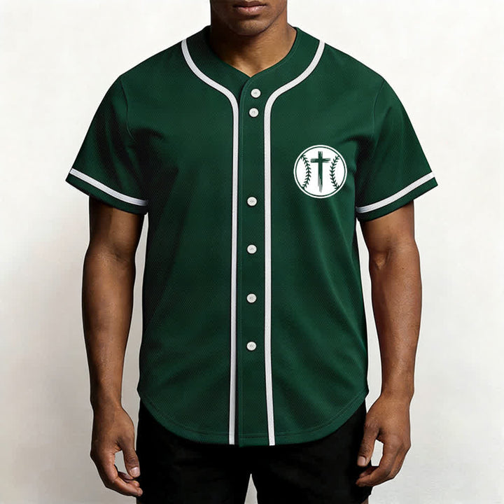 Christianartworkshop Black Mesh Verse Back Baseball Jersey - image 27