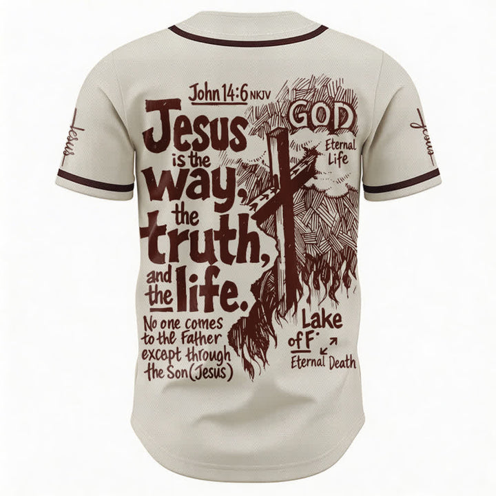 Christianartworkshop Jesus Is The Way Mesh Baseball Jersey - image 1