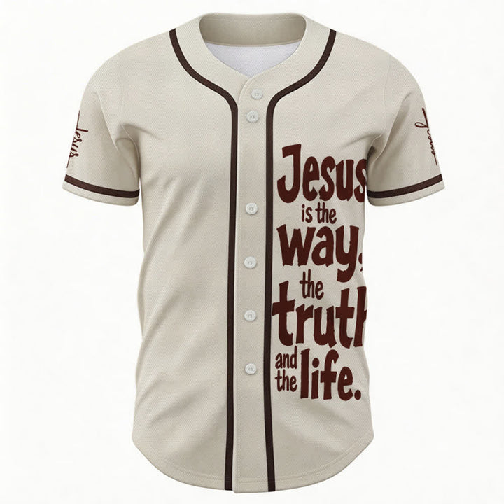 Christianartworkshop Jesus Is The Way Mesh Baseball Jersey - image 2