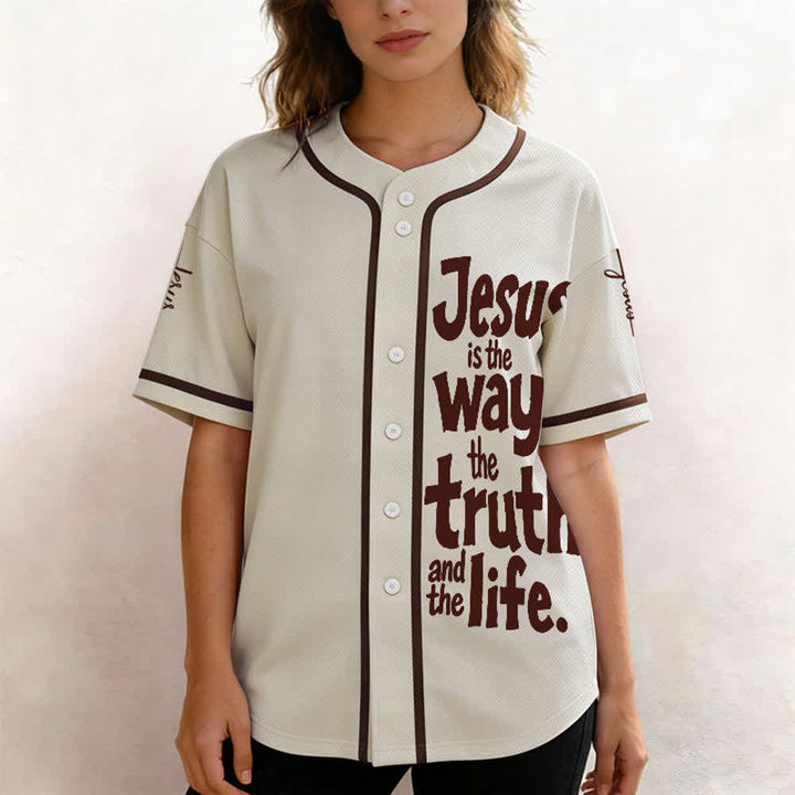 Christianartworkshop Jesus Is The Way Baseball Jersey - image 4