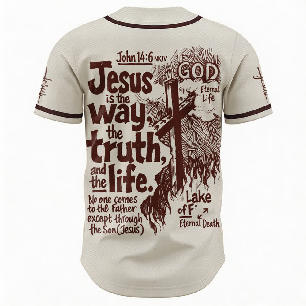 Christianartworkshop Jesus Is The Way Baseball Jersey - image 1