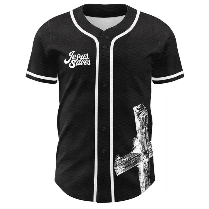Christianartworkshop Jesus Saves Custom Name Baseball Jersey - image 14