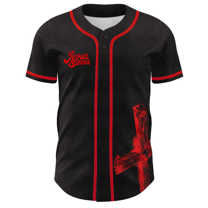 Christianartworkshop Jesus Saves Custom Name Baseball Jersey - image 17