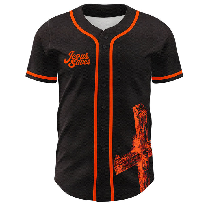 Christianartworkshop Jesus Saves Custom Name Baseball Jersey - image 20