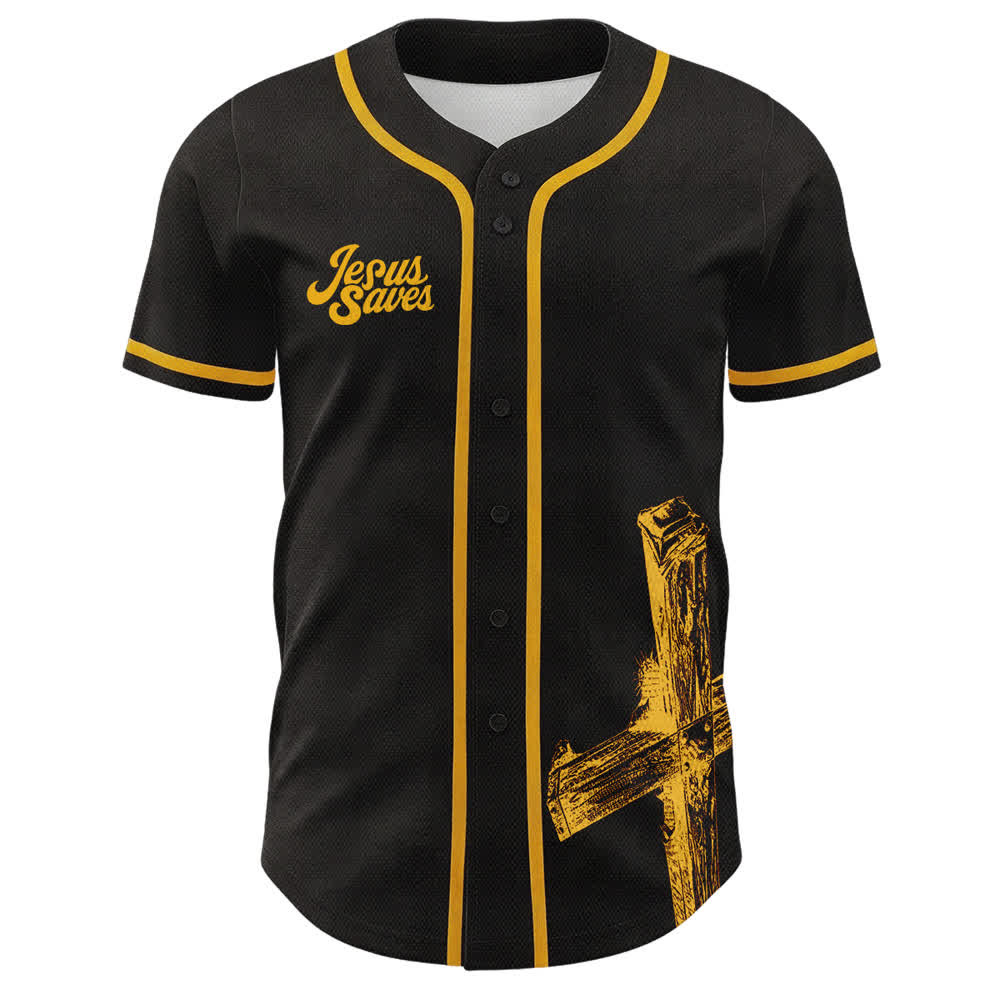 Christianartworkshop Jesus Saves Custom Name Baseball Jersey - image 2