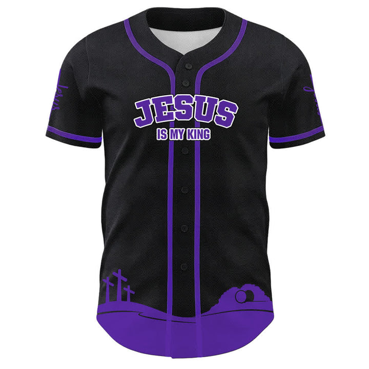 Christianartworkshop Jesus Is My King Personalized Mesh Baseball Jersey - image 8