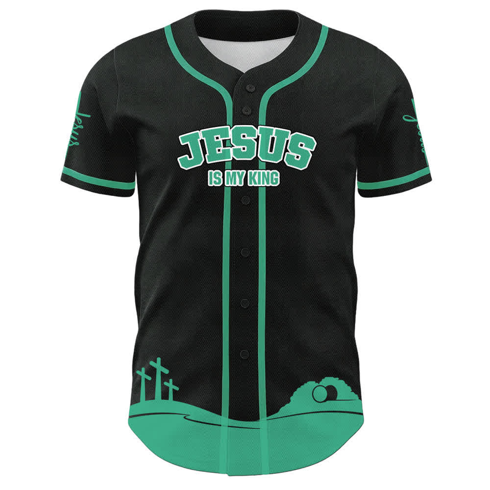 Christianartworkshop Jesus Is My King Personalized Mesh Baseball Jersey - image 11