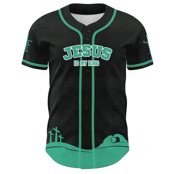 Christianartworkshop Jesus Is My King Personalized Mesh Baseball Jersey - image 11