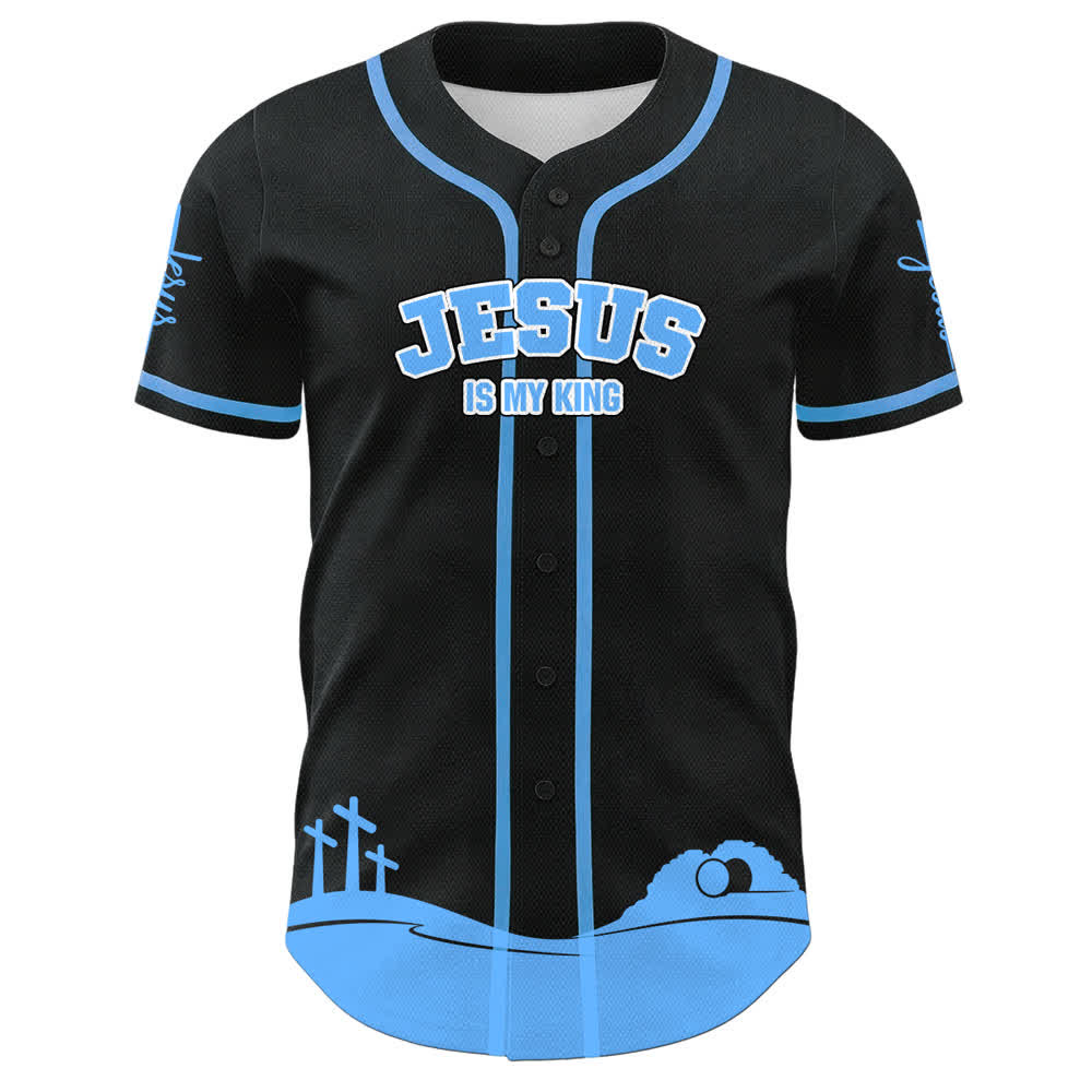 Christianartworkshop Jesus Is My King Personalized Mesh Baseball Jersey - image 14