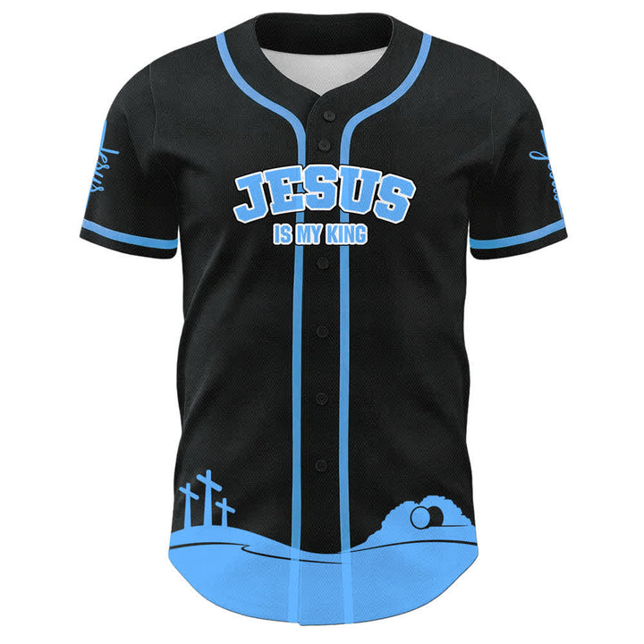 Christianartworkshop Jesus Is My King Personalized Mesh Baseball Jersey - image 14