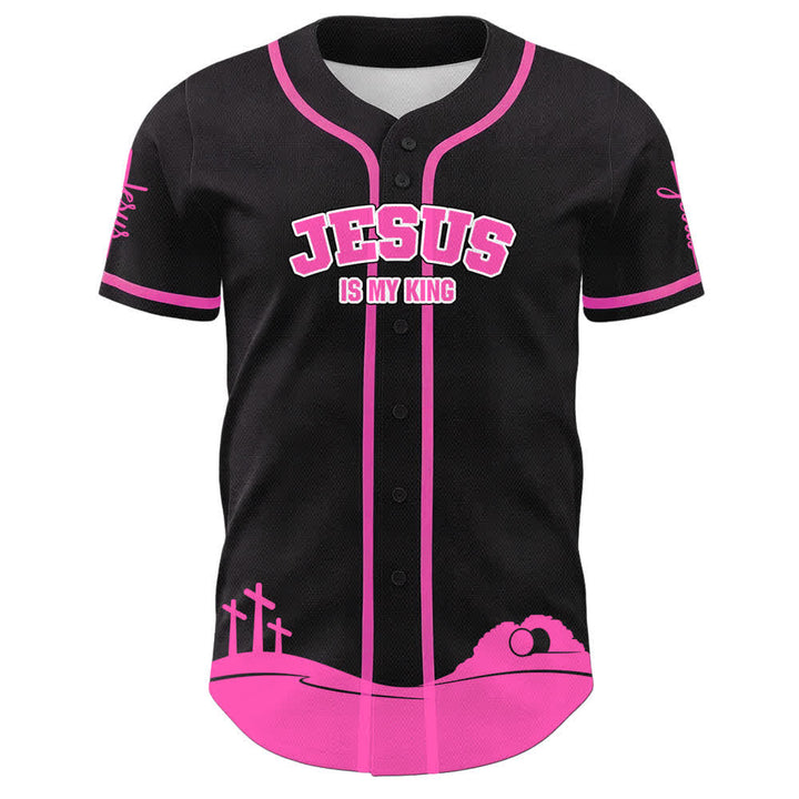 Christianartworkshop Jesus Is My King Personalized Mesh Baseball Jersey - image 23