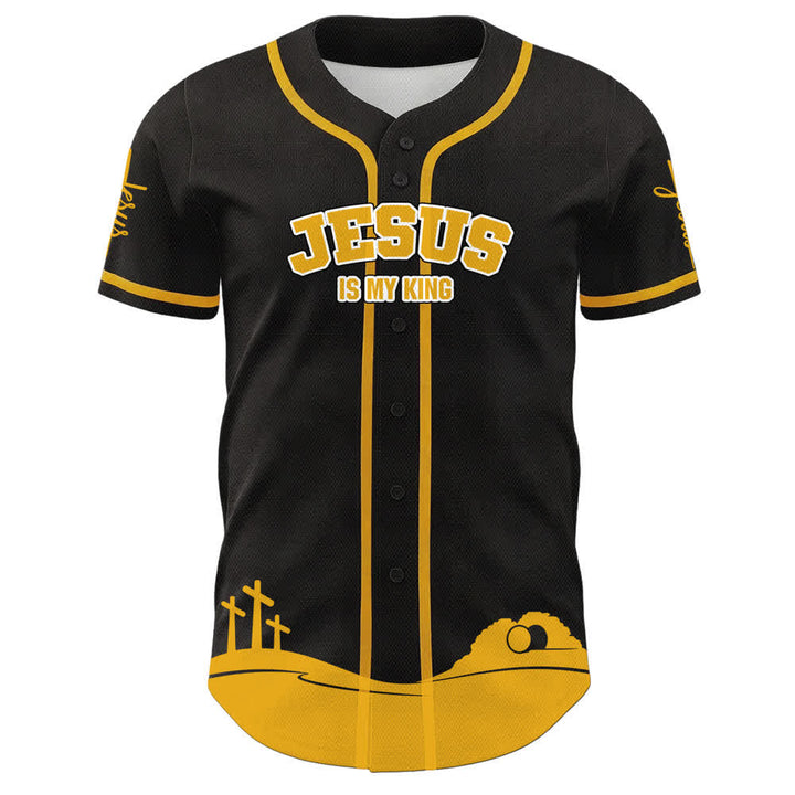 Christianartworkshop Jesus Is My King Personalized Mesh Baseball Jersey - image 20