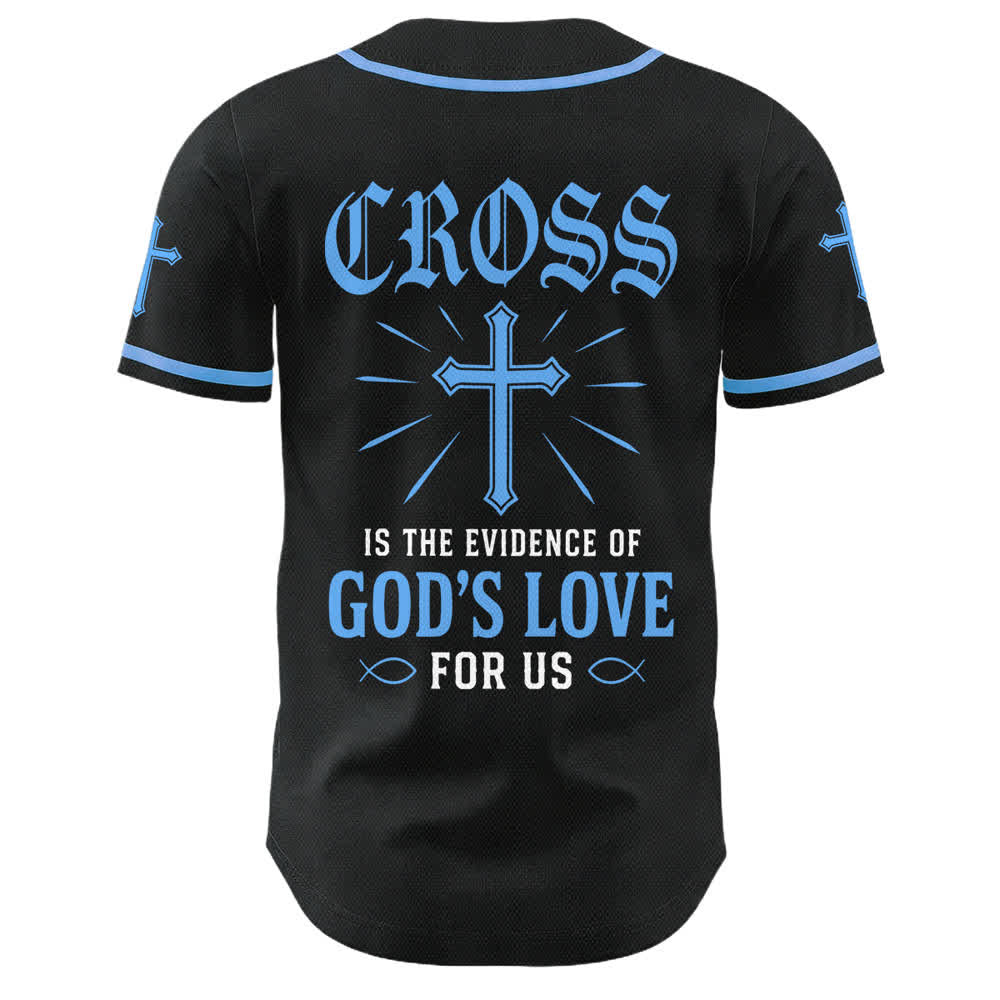 Christianartworkshop Jesus Cross Black Gold Button Up Baseball Jersey - image 16