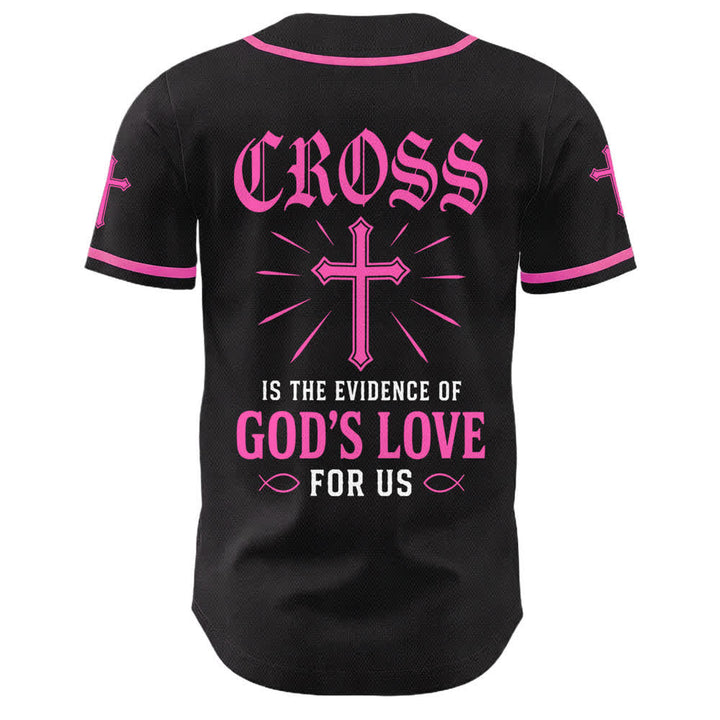Christianartworkshop Jesus Cross Black Gold Button Up Baseball Jersey - image 10