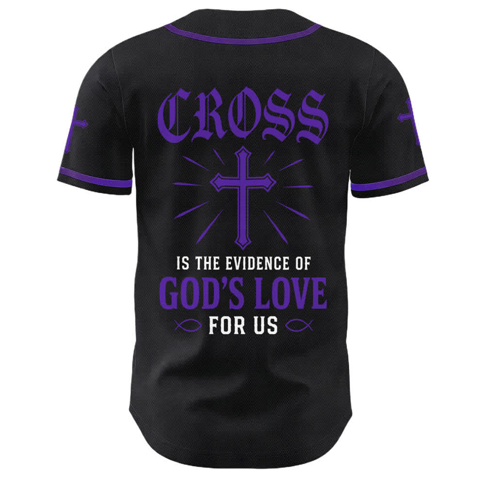 Christianartworkshop Jesus Cross Black Gold Button Up Baseball Jersey - image 13
