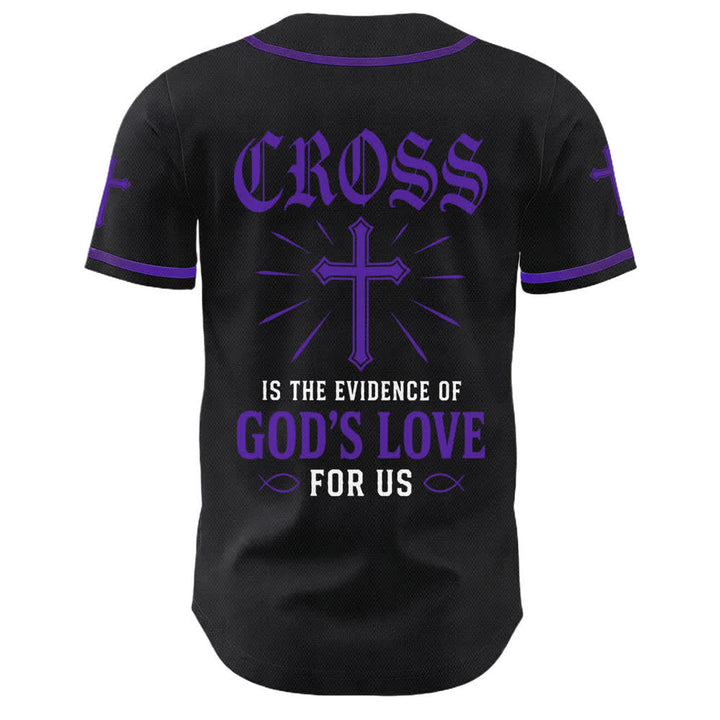 Christianartworkshop Jesus Cross Black Gold Button Up Baseball Jersey - image 13