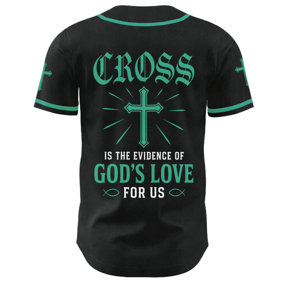 Christianartworkshop Jesus Cross Black Gold Button Up Baseball Jersey - image 7
