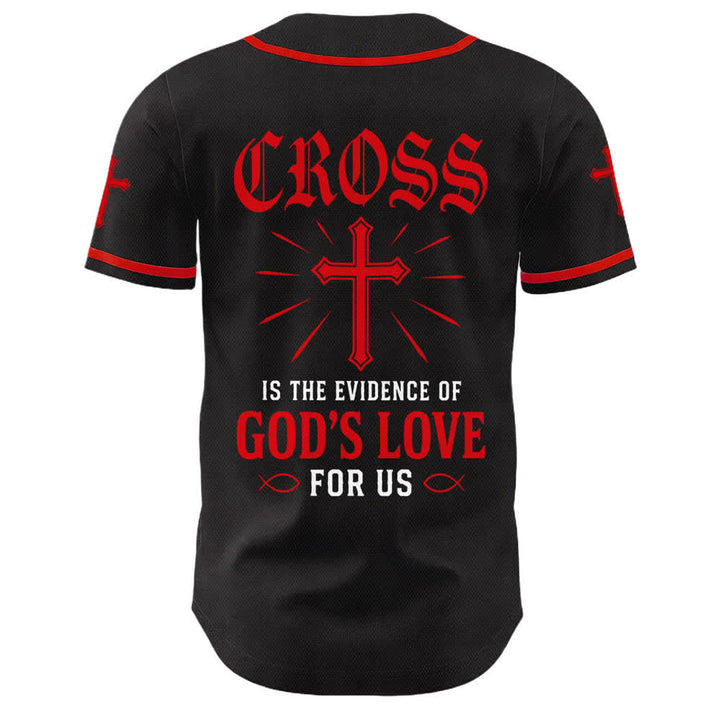 Christianartworkshop Jesus Cross Black Gold Button Up Baseball Jersey - image 25