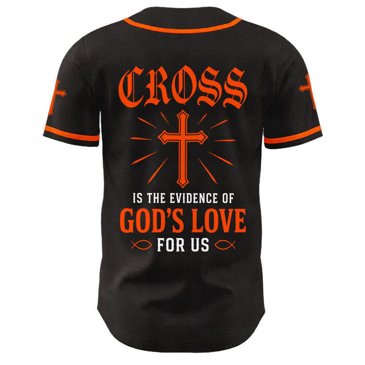 Christianartworkshop Jesus Cross Black Gold Button Up Baseball Jersey - image 22