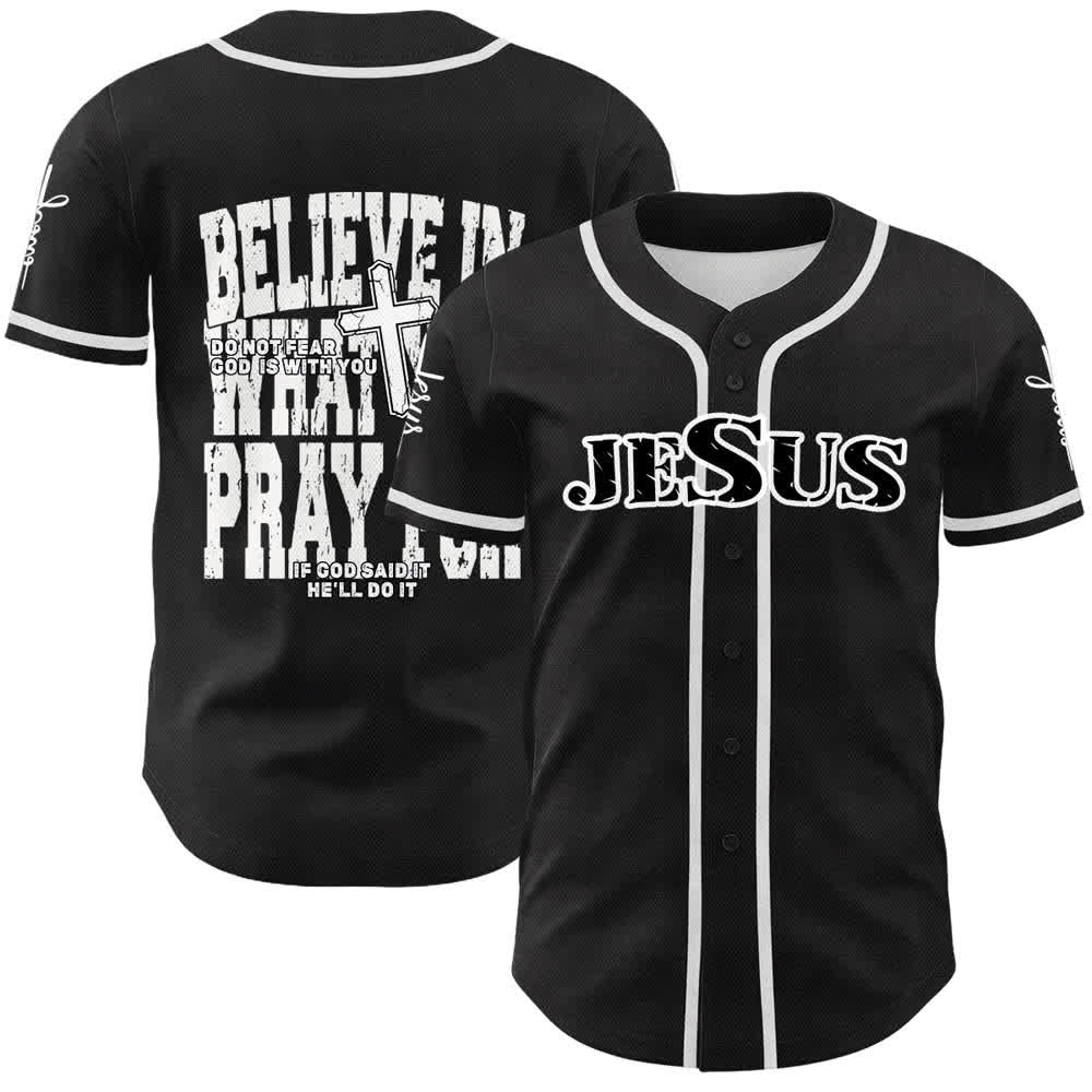 Christianartworkshop Jesus Black Red Button Up Baseball Jersey - White - 5XL - image 3