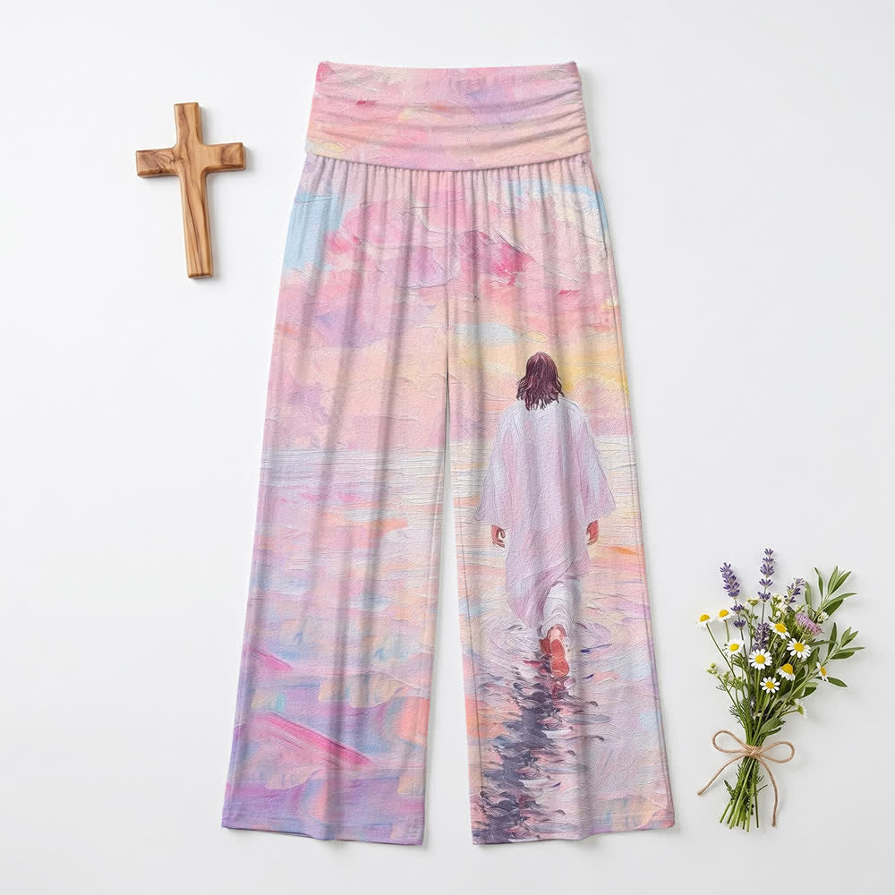 Christianartworkshop Watercolor Grace Foldover Women's Wide Leg Pants - US22,UK/AU26,EU54 - image 0