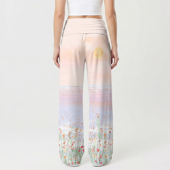 Christianartworkshop God Is Good Floral Ombre Lounge Womens Wide Leg Pants - image 2