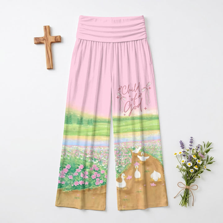 Christianartworkshop Child Of God Pastoral Print Lounge Women's Wide Leg Pants - US22,UK/AU26,EU54 - image 0