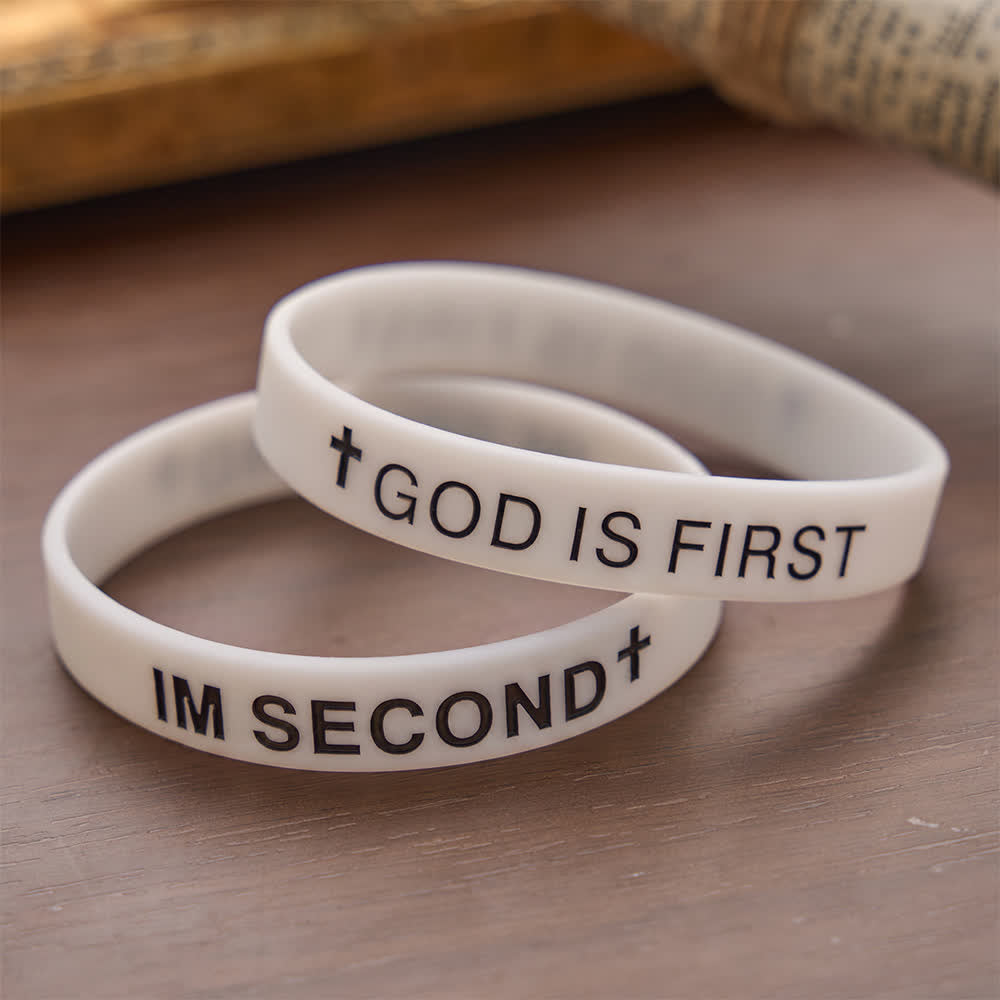 Christianartworkshop Luminous Cross Silicone Wristband With Inspirational Script: Emblem of Humble Sacred Surrender - image 2