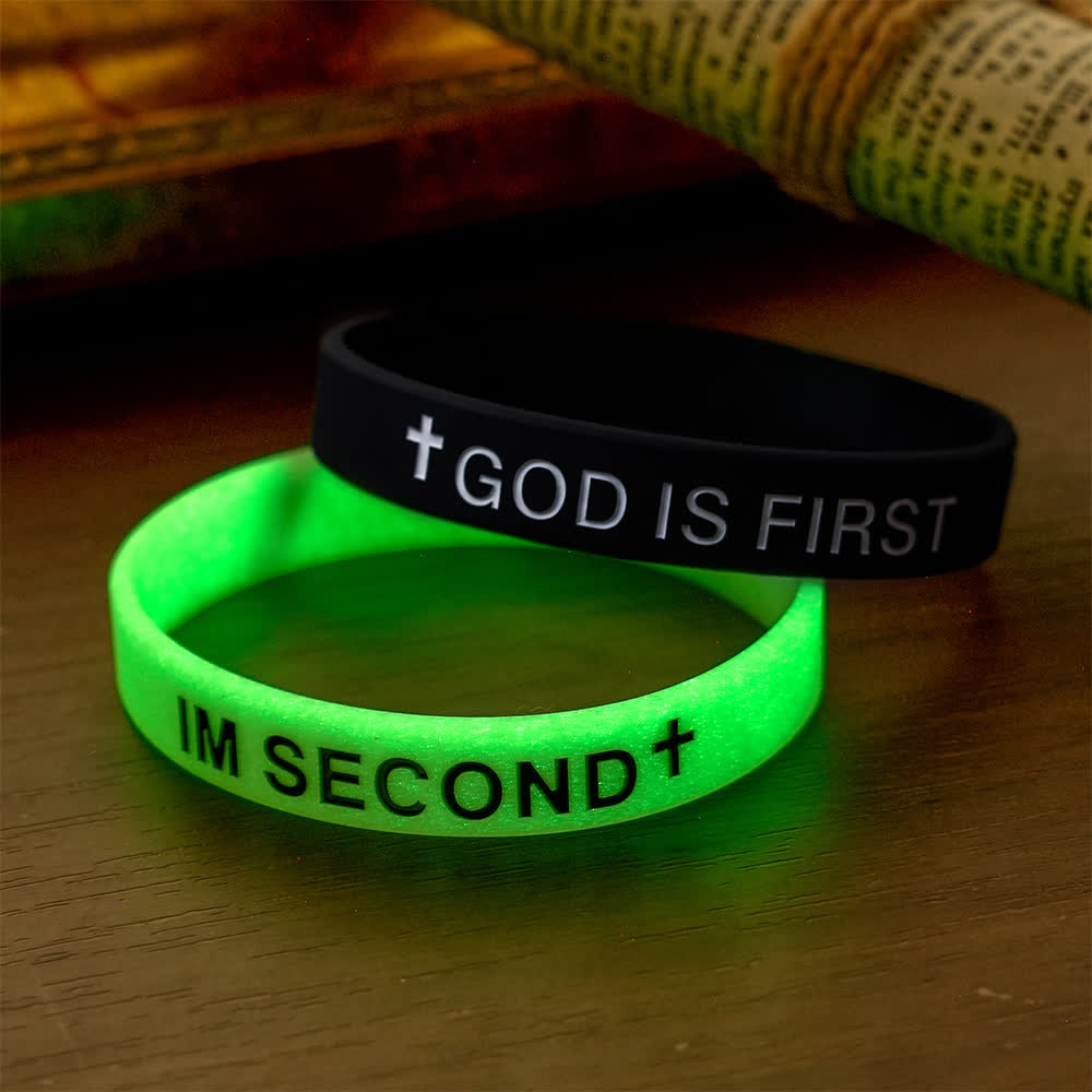 Christianartworkshop Luminous Cross Silicone Wristband With Inspirational Script: Emblem of Humble Sacred Surrender - B - image 2