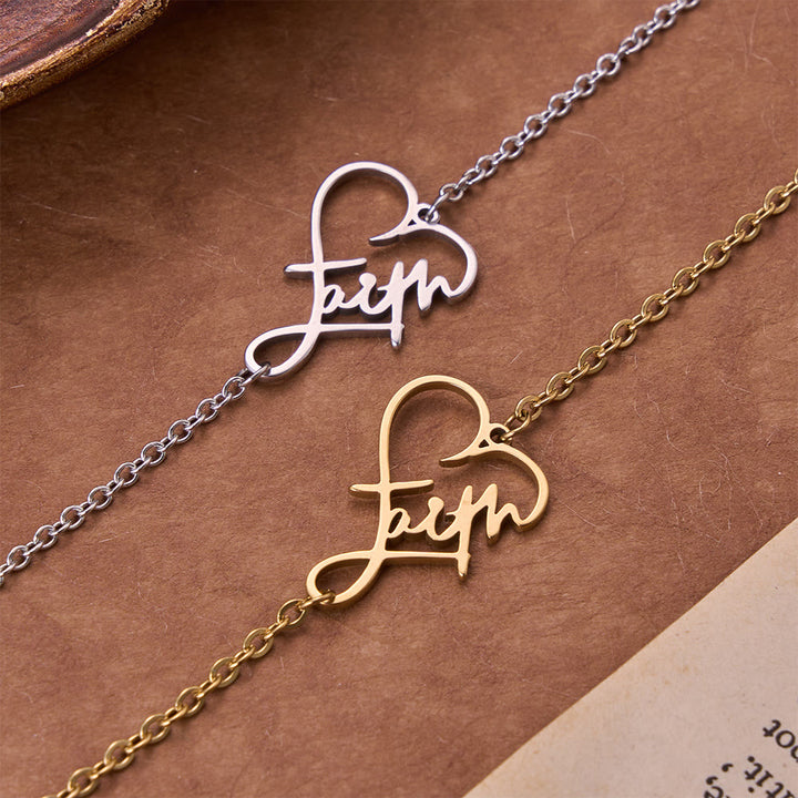 Christianartworkshop Open‑Cut Heart Faith Script Pendant Necklace: Emblem of Enduring Heavenly Hope - image 6