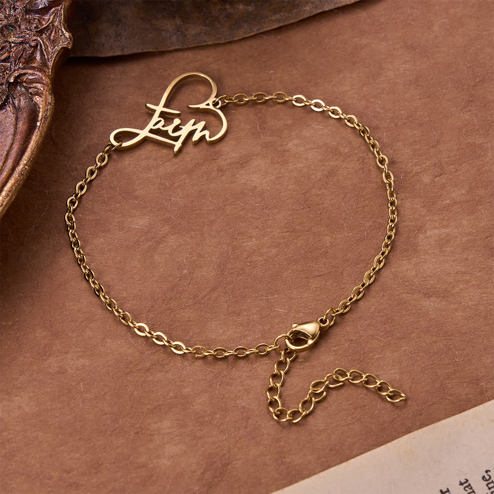 Christianartworkshop Open‑Cut Heart Faith Script Pendant Necklace: Emblem of Enduring Heavenly Hope - Golden - image 3