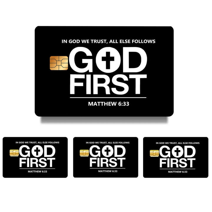 Christianartworkshop Waterproof God First Scripture Card Sticker With Matthew 6:33 Verse: Emblem of Firm Heavenly Priority - image 0