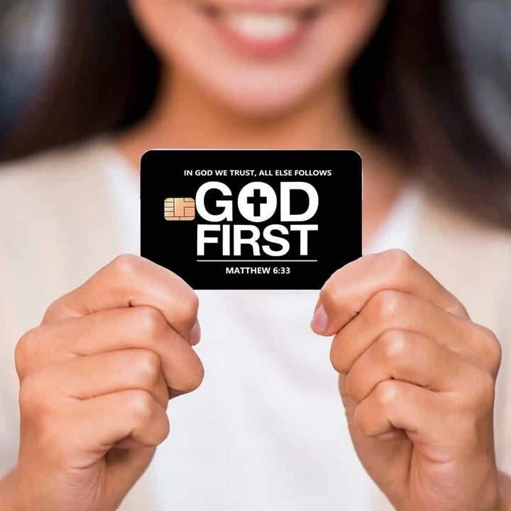 Christianartworkshop Waterproof God First Scripture Card Sticker With Matthew 6:33 Verse: Emblem of Firm Heavenly Priority - image 1