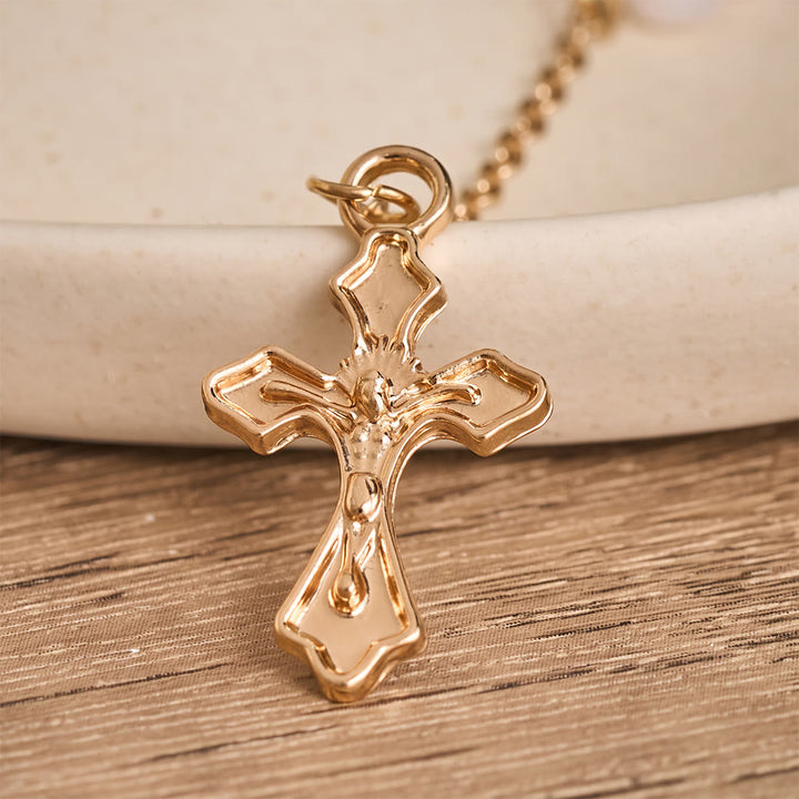 Christianartworkshop Pearl Bead Tassel Cross Choker Necklace: Emblem of Soft Heavenly Tenderness - image 4
